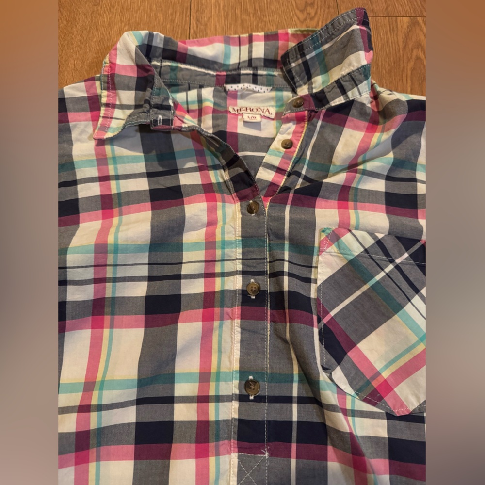 Merona Multicolor Plaid Button Down Shirt - Picture 4 of 5